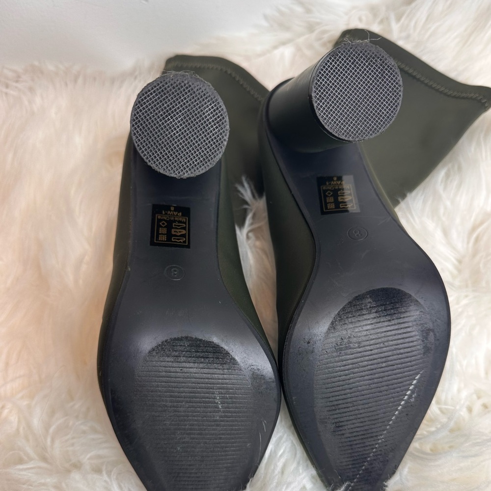 !!SOLD!! Olive Green Stretch Ankle Bootie - Picture 5 of 5